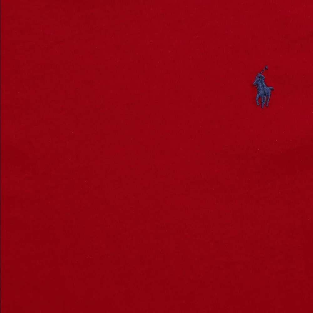 Polo Ralph Lauren Boys Red Embroidered Pony Tee Size L 14/16 Cotton